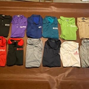 Lot 12 Nike Golf Dri-Fit Mens XL Short Sleeve Collared Shirts Blue Black Grey